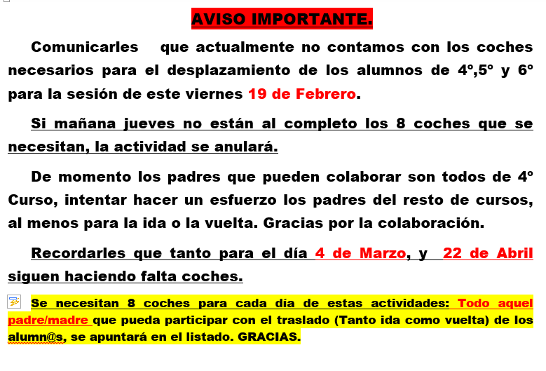 Aviso Piscina